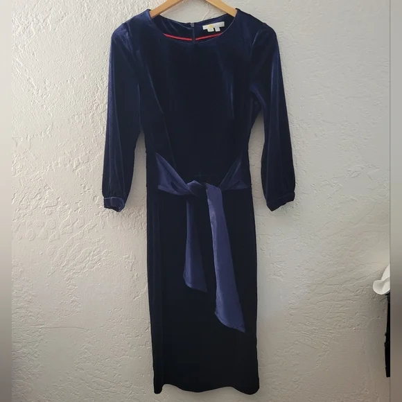 boden blue velvet dress She & Sky Striped Woven Halter Dress main image 1